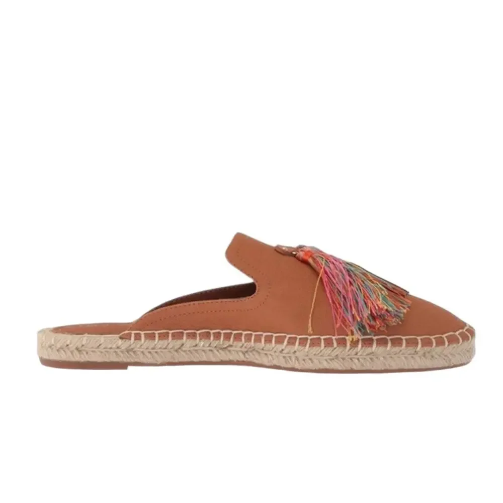 Nine West Val Leather Rainbow Tassel Mule Flats Size 7